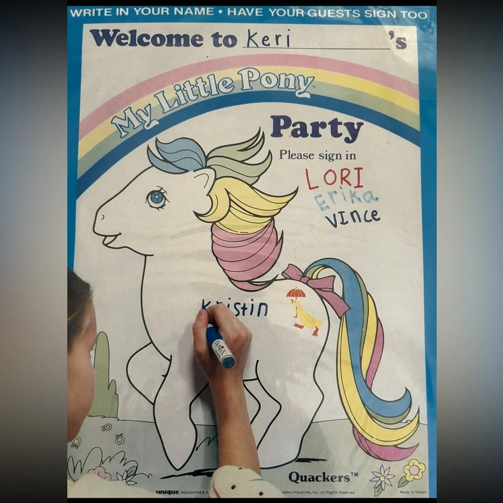 Vintage My Little Pony Birthday Poster Rare G1 Quackers Party Decor 1986 SEALED